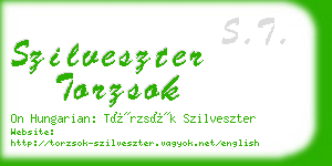 szilveszter torzsok business card